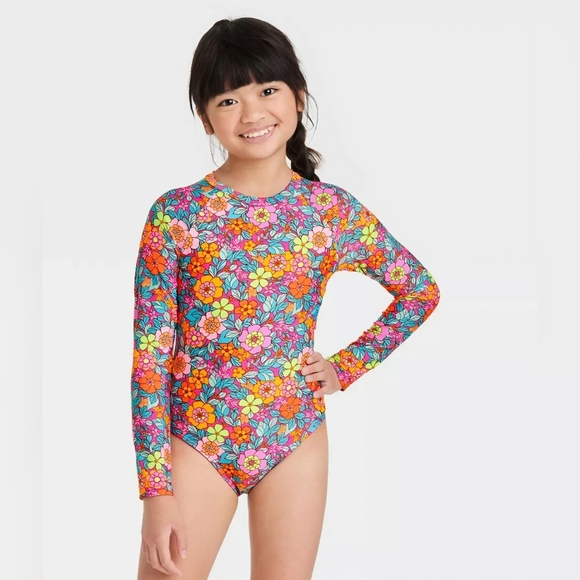 Cat & Jack Other - Cat & Jack Multicolor Floral Kids Bathing Suit